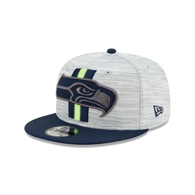 Blue Seattle Seahawks Hat - New Era NFL Official NFL Training 9FIFTY Snapback Caps USA8725104